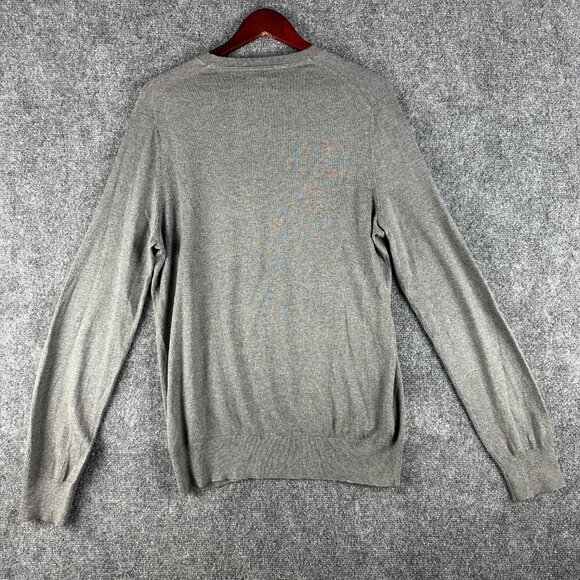 Banana Republic Sweater Mens Medium Luxury Blend Silk Cashmere Cotton VNeck Gray - Picture 6 of 7